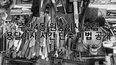 주안4동 원룸이사 꿀팁🍯 용달이사 시간 단축 비법 공개!